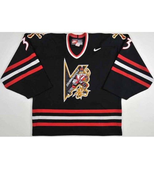 Custom QMJHL Drummondville Voltigeurs 2001 05 33 Sylvain Michaud Hockey jersey Alternate Black